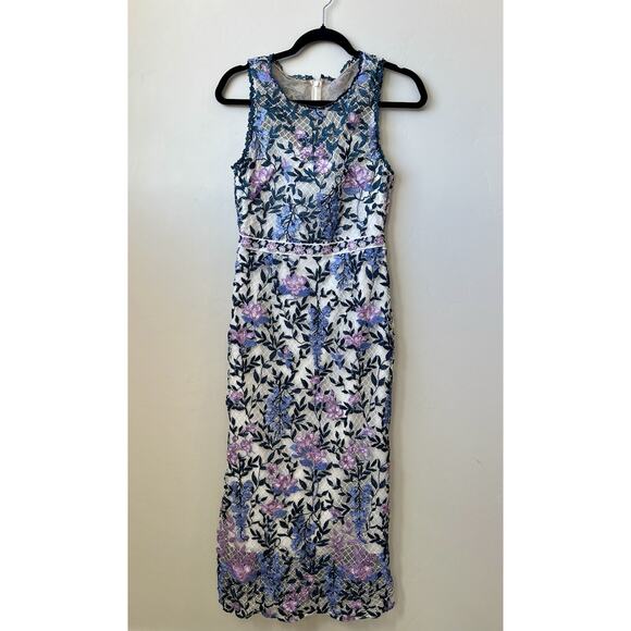 Marchesa Dresses & Skirts - Marchesa Notte White Floral Guipure Lace Dress SZ 2 Wedding Guest, Romantic